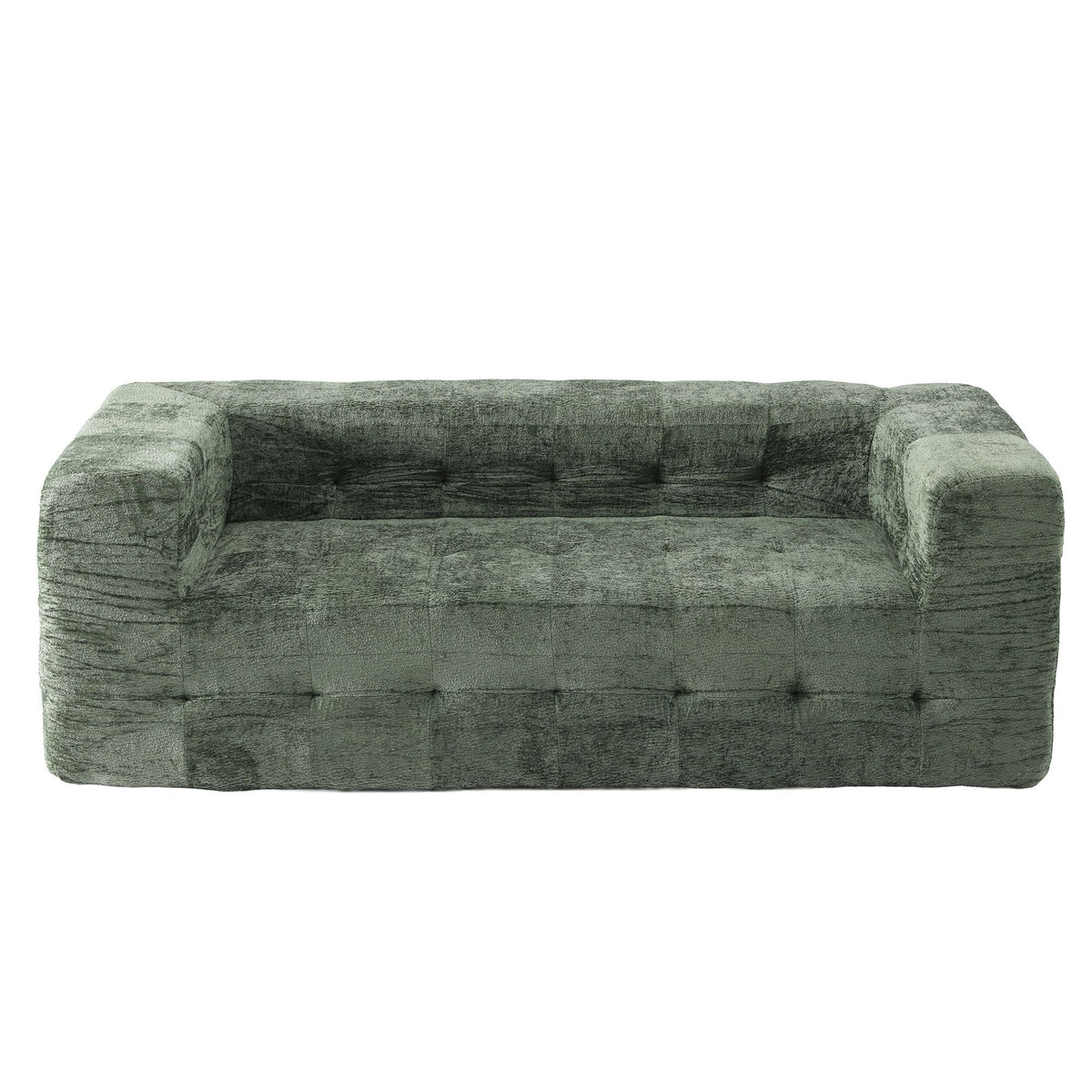 Artiss Comfort Boneless Sofa for Living Room Green Luxury Chenille