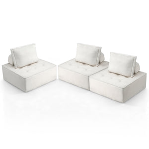 Floor Sofa Lounge Chairs Set 3pc | Includes Pillow