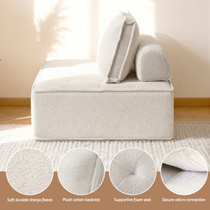 Floor Sofa Lounge Chair | 4 Seater Modular | Includes Pillow