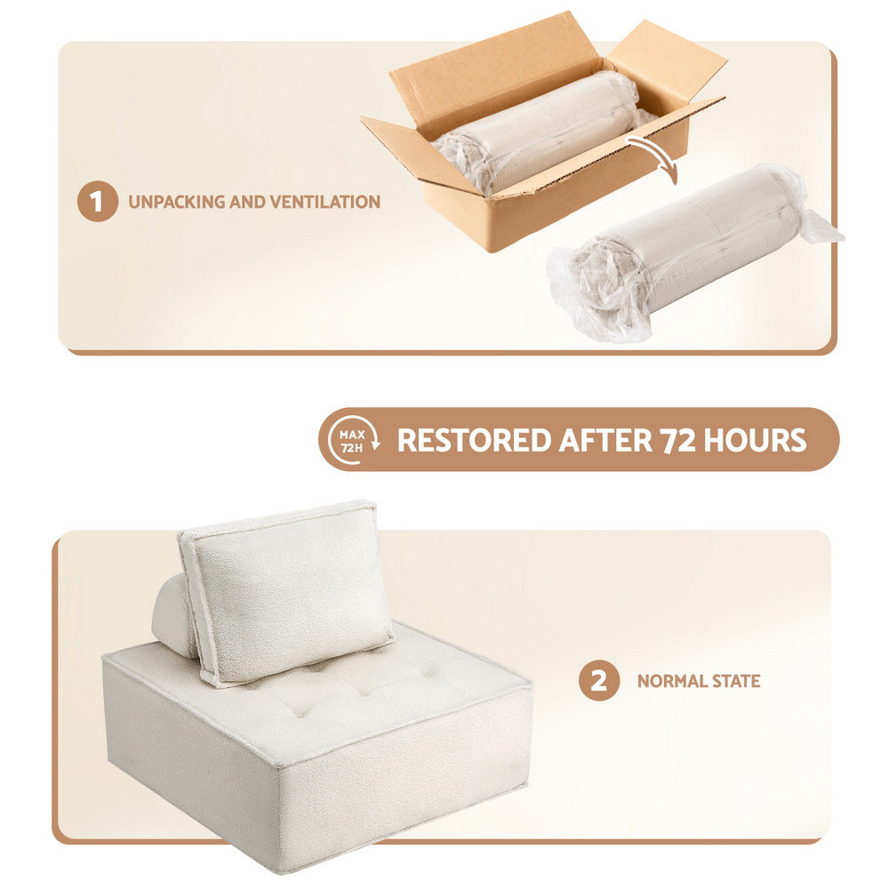 Floor Sofa Lounge Chair | 4 Seater Modular | Includes Pillow