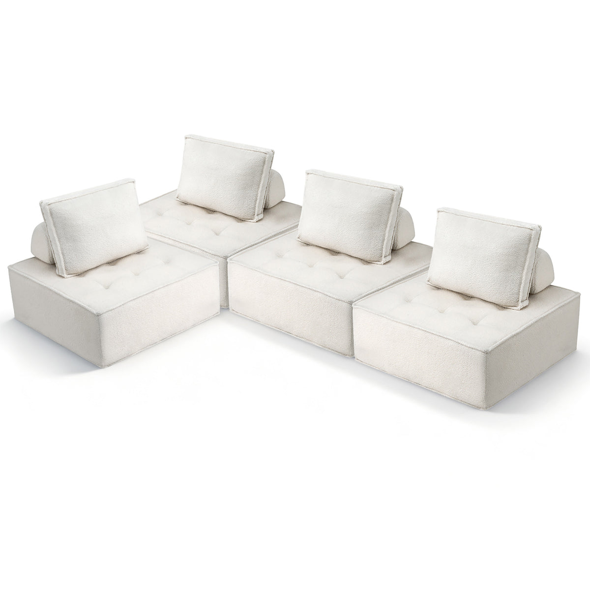 Floor Sofa Lounge Chair | 4 Seater Modular | Includes Pillow