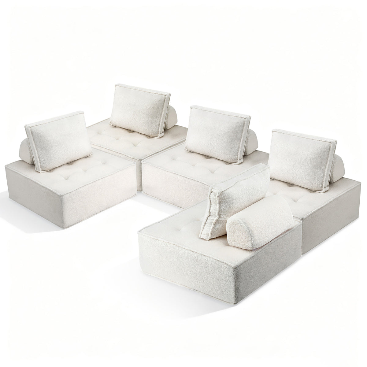Modular Floor Lounge Sofa | 5 Seater | With Pillow Included