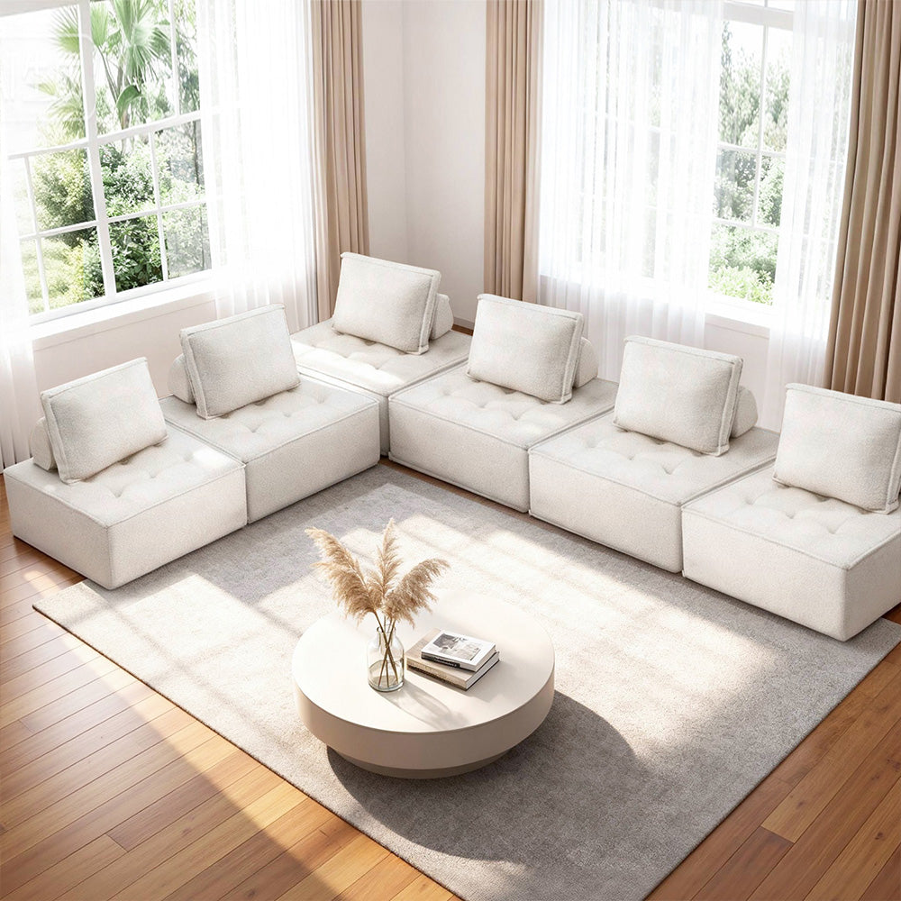 Floor Sofa Seating | 6 Seater | Lounge Chair Set | With Pillow