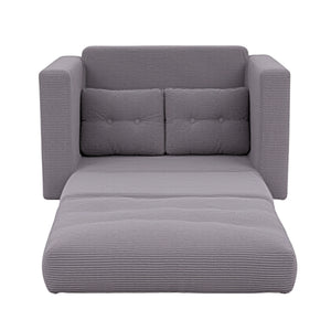 Artiss 2 Seater Corduroy Convertible Sofa Bed Pull Out Boneless Couch Grey