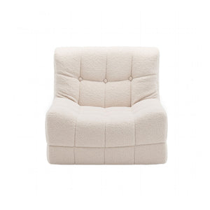 Artiss Single Small Boneless Couches for Living Room White Fabric