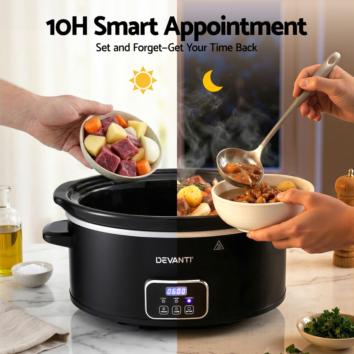 5.6L Slow Cooker | 3 Heat Settings | Keep Warm Function