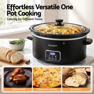 5.6L Slow Cooker | 3 Heat Settings | Keep Warm Function