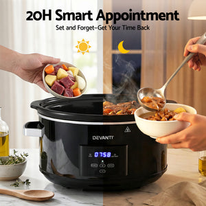 8L Slow Cooker | 3 Heat Settings | Keep Warm Function