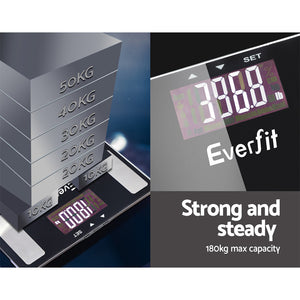 Everfit Body Fat Bathroom Scale | Weighing | Wireless Bluetooth | Gym | 180KG