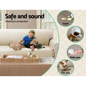 Sofa Cover | Couch Covers | 4 Seater | 100% Water Resistant | Beige