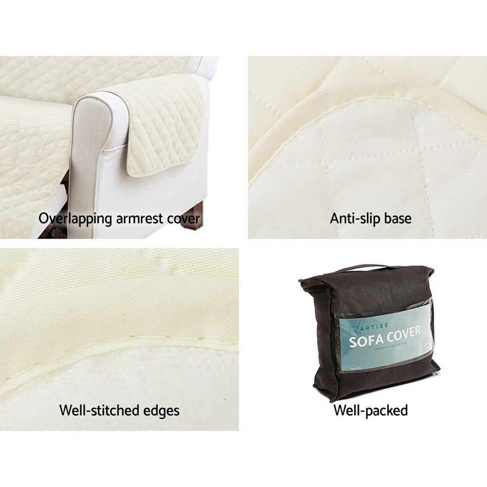 Sofa Cover | Couch Covers | 4 Seater | 100% Water Resistant | Beige