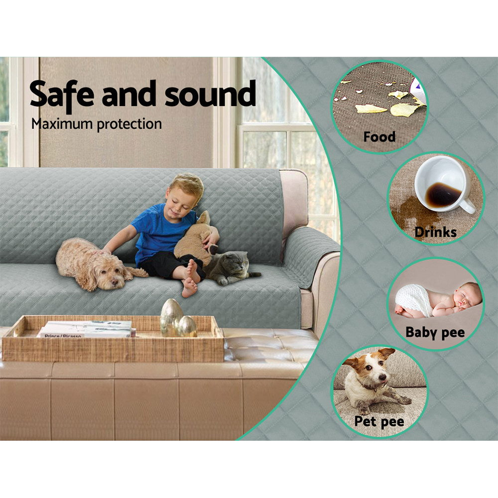 Sofa Cover | Couch Covers | 4 Seater | 100% Water Resistant | Grey