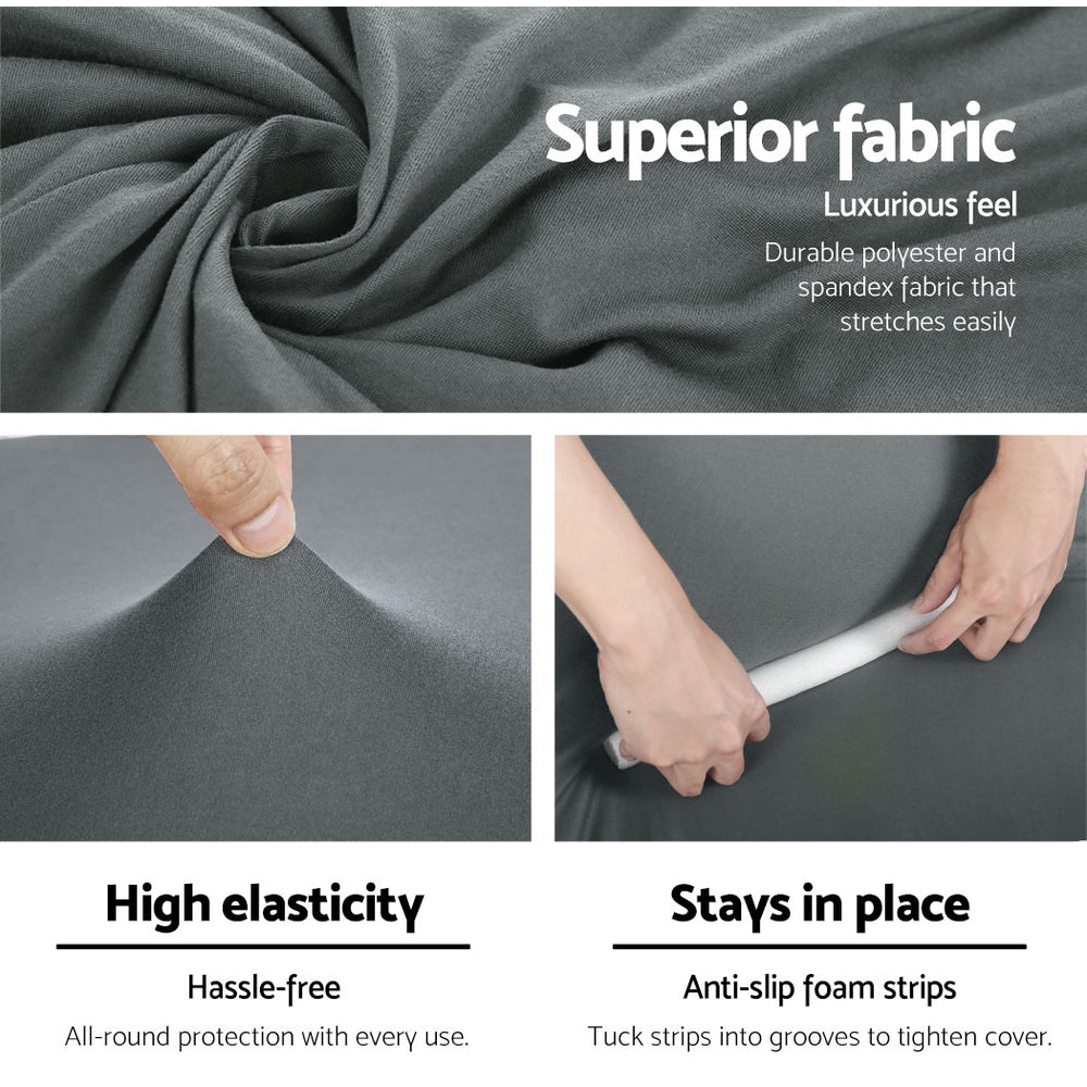 Sofa Cover | Couch Covers | 2 Seater | Stretch | Grey