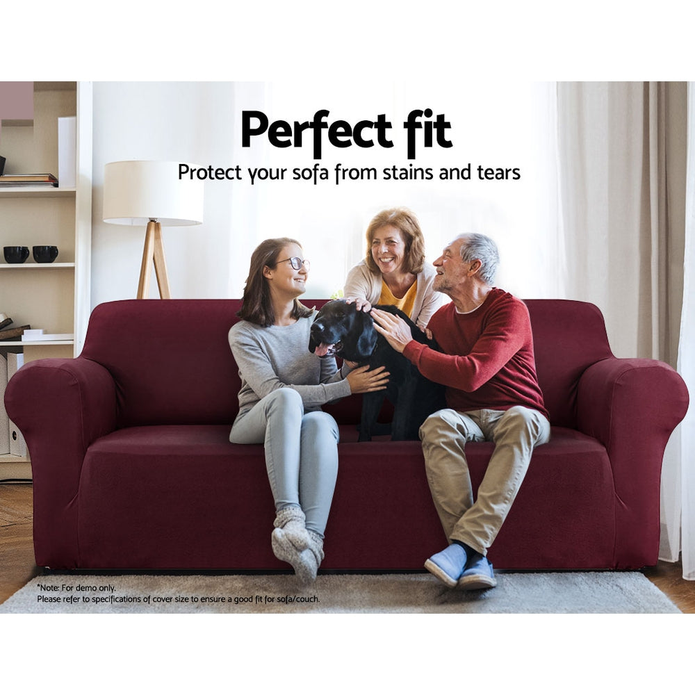 Sofa Cover | Couch Covers | 3 Seater | Stretch | Burgundy
