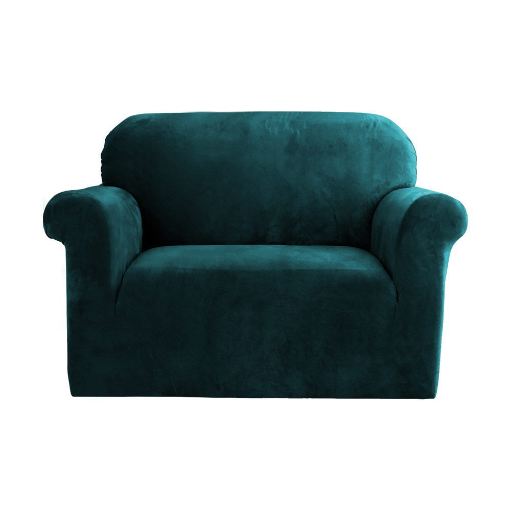 Sofa Cover | Couch Covers | 1 Seater | Velvet | Agate Green