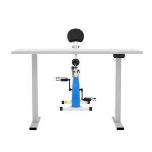 Folding X-Bike + Desk Set | 140cm Automatic Standing Desk | White