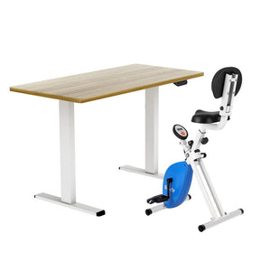 Under Desk Exercise Bike + Desk | 140cm Standing Desk | Magnetic | Oak