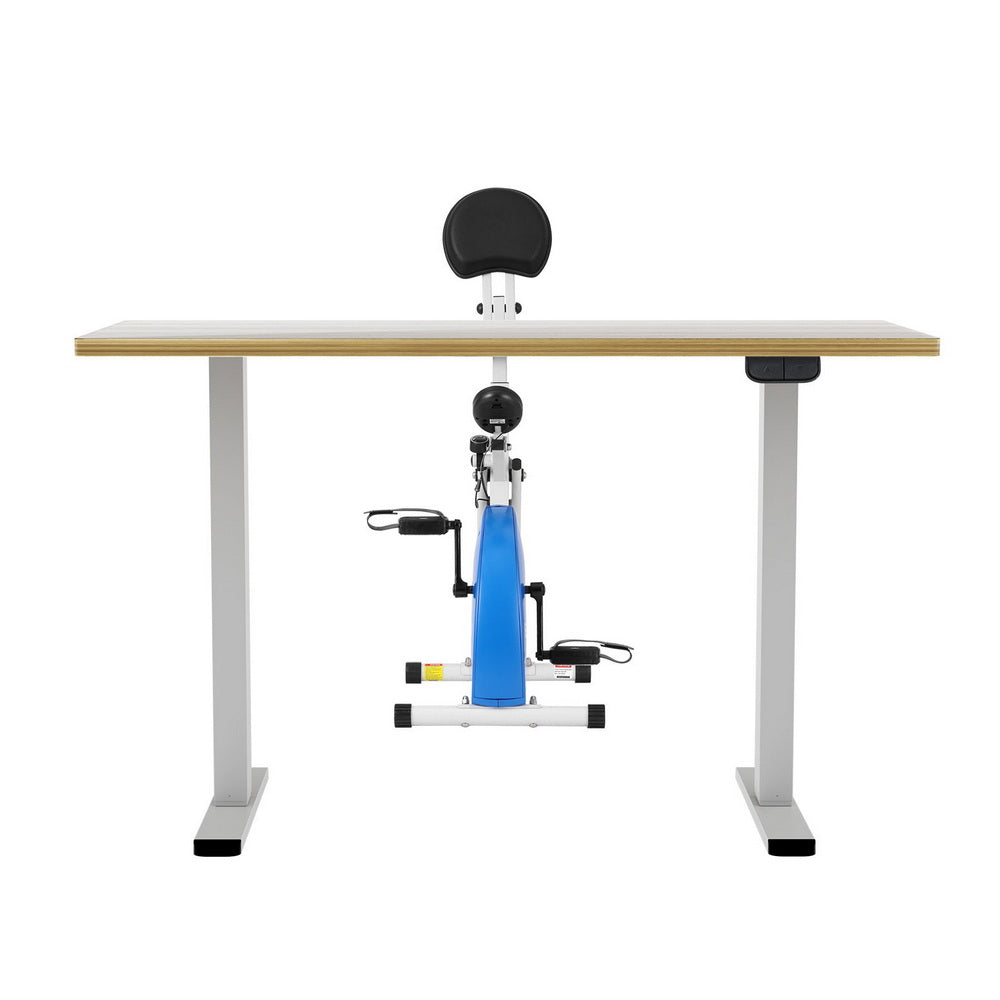 Under Desk Exercise Bike + Desk | 140cm Standing Desk | Magnetic | Oak