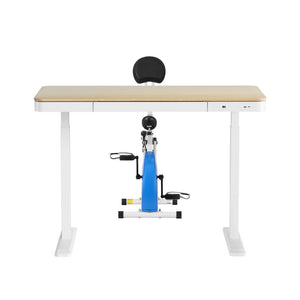 Under Desk X-Bike + Standing Desk Set | 120cm Desk | Magnetic Resistance | Oak