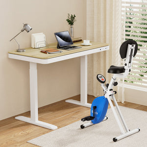 Under Desk X-Bike + Standing Desk Set | 120cm Desk | Magnetic Resistance | Oak