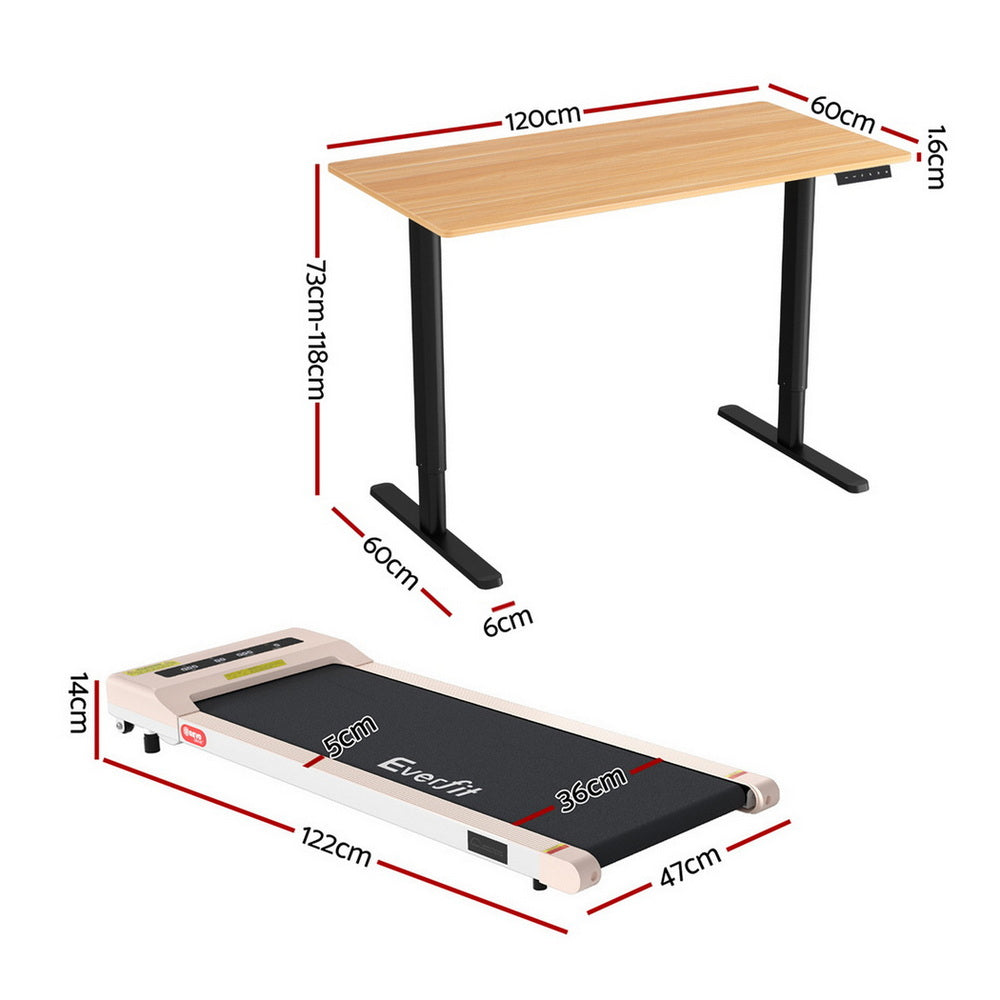 Walking Pad + Automatic Standing Desk Set | 120cm Desk | Treadmill | 360mm