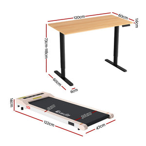 Walking Pad + Automatic Standing Desk Set | 120cm Desk | Treadmill | 360mm