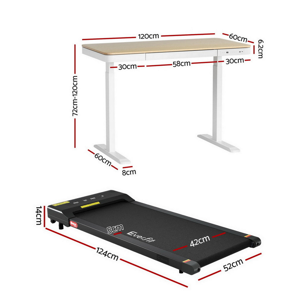 Treadmill Desk Bundle | 120cm Auto Standing Desk | Walking Pad | 400mm Width