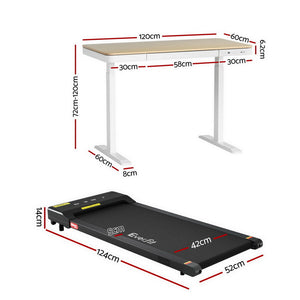 Treadmill Desk Bundle | 120cm Auto Standing Desk | Walking Pad | 400mm Width
