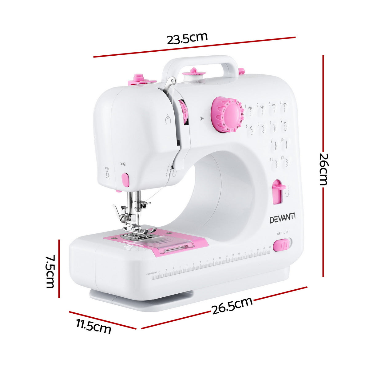 Mini Sewing Machine Kit | 12 Stitches | Portable | LED Lights | Beginner