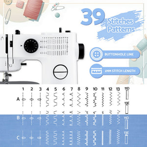 Mini Sewing Machine Kit | 39 Stitches | Portable