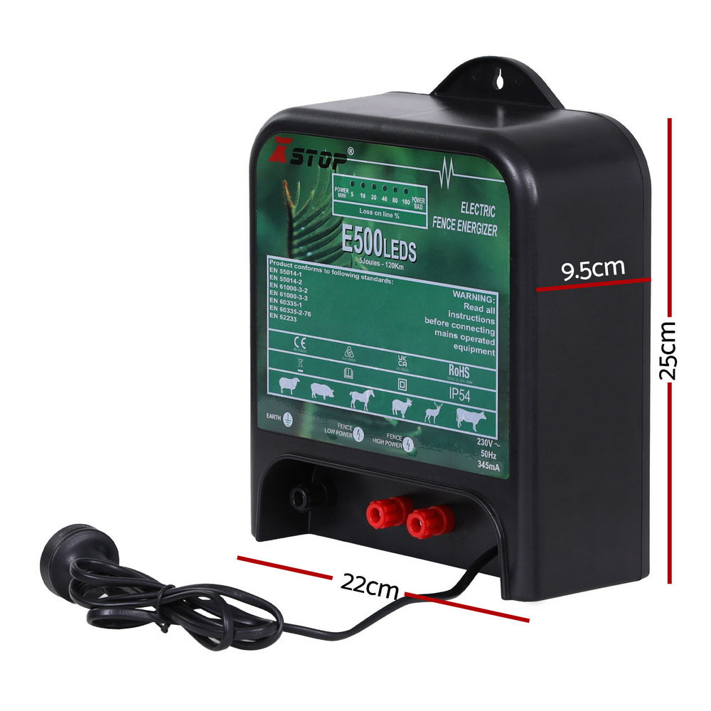 XSTOP Electric Fence Energiser 5J | 220-240V | Powers up to 120km Fence