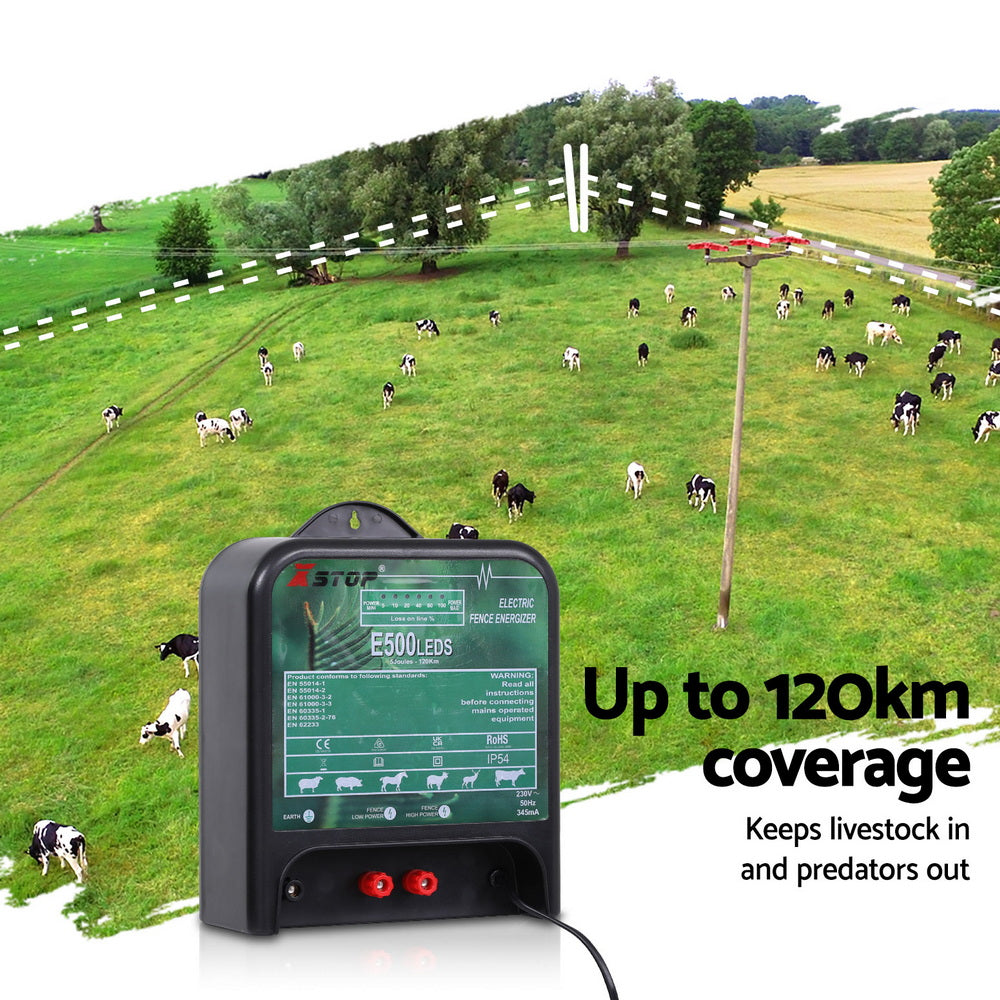XSTOP Electric Fence Energiser 5J | 220-240V | Powers up to 120km Fence