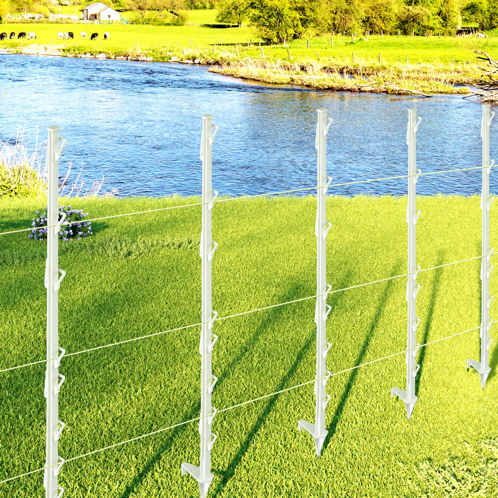 Electric Fence Posts | 20pc Poly White Posts | Farm & Garden Use