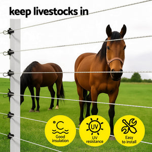 Electric Fence Insulators | 200pcs Pinlock | Black Farm Fencing Accessories
