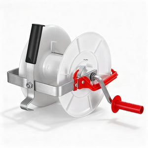 Electric Fence Reel | Geared | Portable Polywire Winder | White