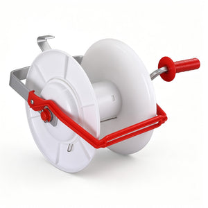 Electric Fence Reel | Geared | Portable Polywire Winder | White
