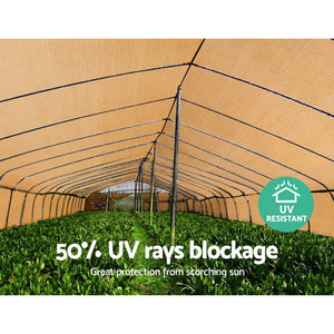 50% Shade Cloth | 1.83x10m | Shadecloth Sail | Heavy Duty | Beige