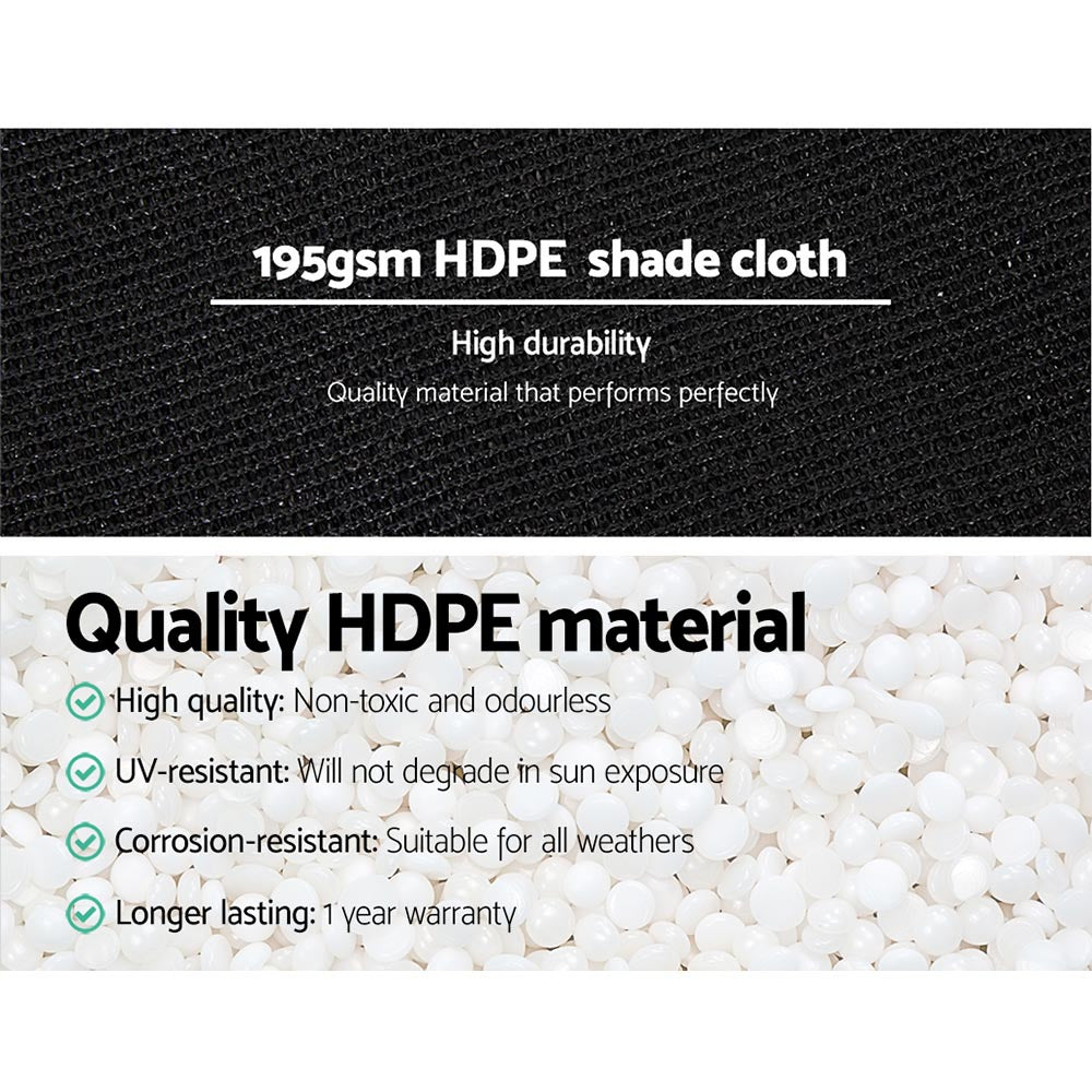 Instahut 90% Shade Cloth | 1.83x10m | Shadecloth Sail | Heavy Duty | Black
