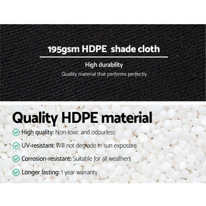 Instahut 90% Shade Cloth | 1.83x10m | Shadecloth Sail | Heavy Duty | Black