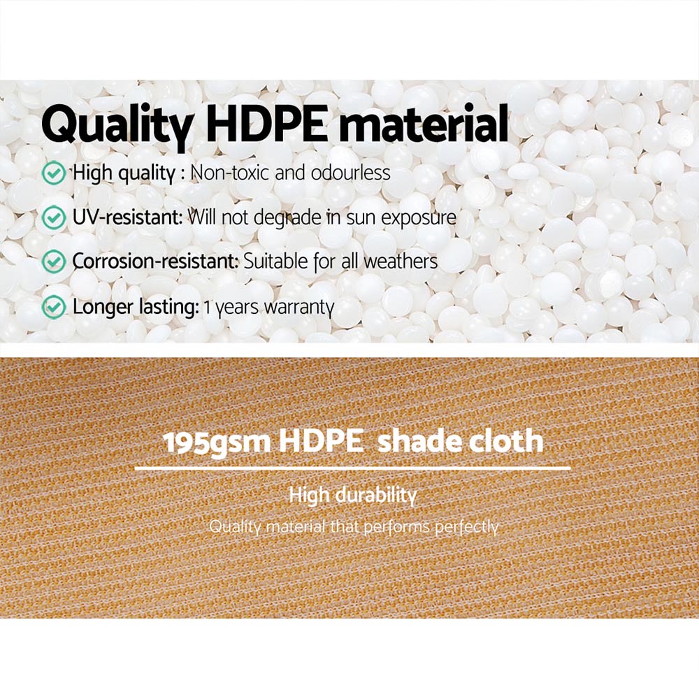 Instahut 90% Shade Cloth | 1.83x20m | Shadecloth Sail | Heavy Duty | Beige