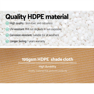 Instahut 90% Shade Cloth | 1.83x20m | Shadecloth Sail | Heavy Duty | Beige