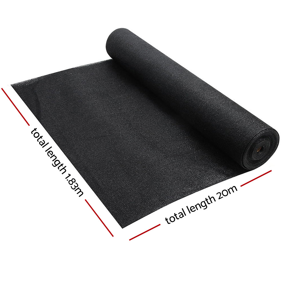 90% Shade Cloth | 1.83x20m | Shadecloth | Sail | Heavy Duty | Black