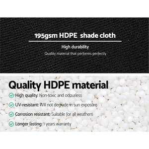 90% Shade Cloth | 1.83x20m | Shadecloth | Sail | Heavy Duty | Black