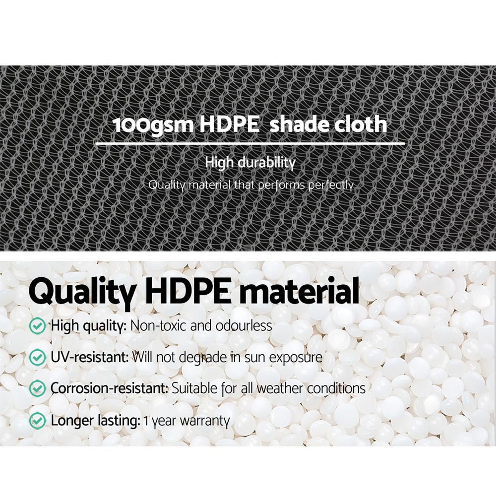 Instahut 50% Shade Cloth | 3.66x10m | Shadecloth Wide | Heavy Duty | White