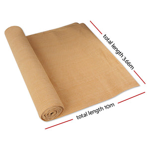Instahut 70% Shade Cloth | 3.66x10m | Shadecloth Sail | Heavy Duty | Beige