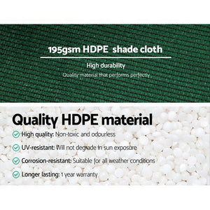 Instahut 90% Shade Cloth | 3.66x10m | Shadecloth Sail | Heavy Duty | Green