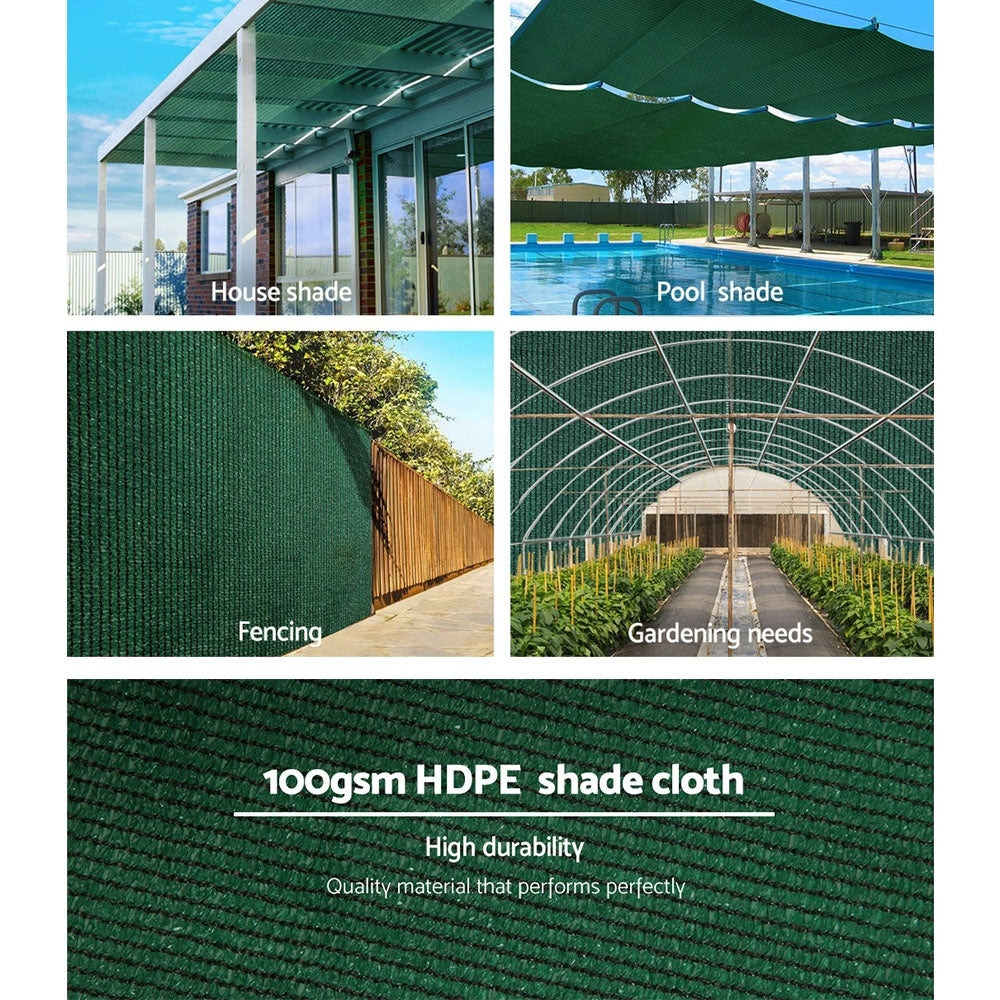 Instahut 50% Shade Cloth | 3.66x20m | Shadecloth Sail | Heavy Duty | Green