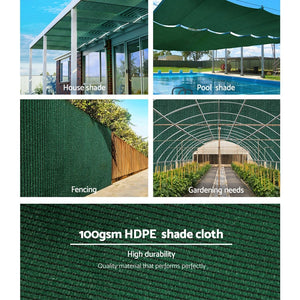 Instahut 50% Shade Cloth | 3.66x20m | Shadecloth Sail | Heavy Duty | Green