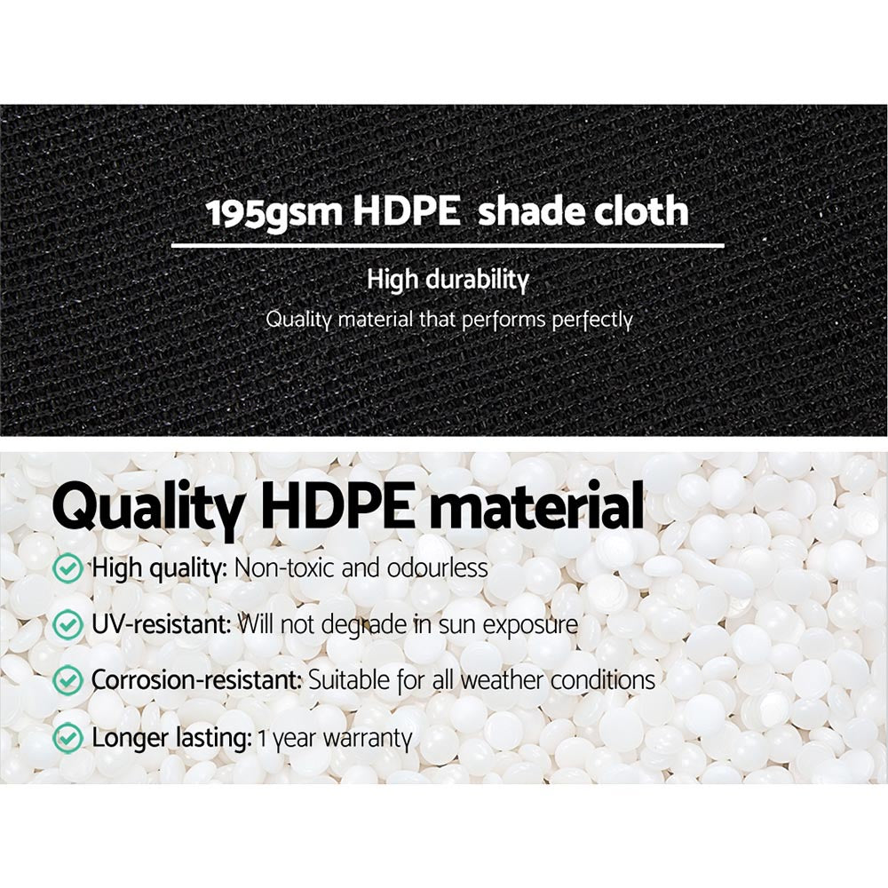 Instahut 90% Shade Cloth | 3.66x20m | Shadecloth Sail | Heavy Duty | Black