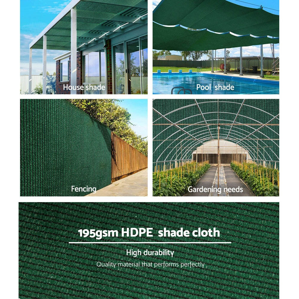 Instahut 90% Shade Cloth | 3.66x20m | Shadecloth Sail | Heavy Duty | Green